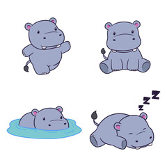 Cute and adorable hippo illustration