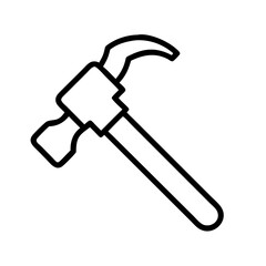 Hammer tool icon vector illustration for construction carpentry and woodwork project