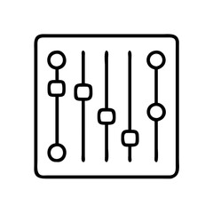 Audio mixer sound control panel equalizer music studio dj console vector graphic