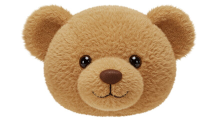 Isolated Teddy Bear Head Soft Furry Toy Portrait