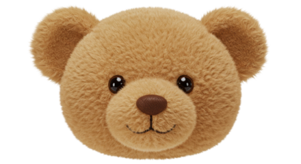 Isolated Teddy Bear Head Soft Furry Toy Portrait