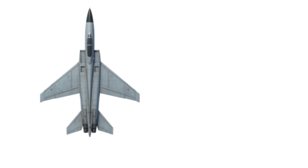 Isolated Fighter Jet Top View
