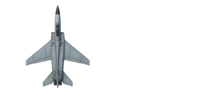 Isolated Fighter Jet Top View
