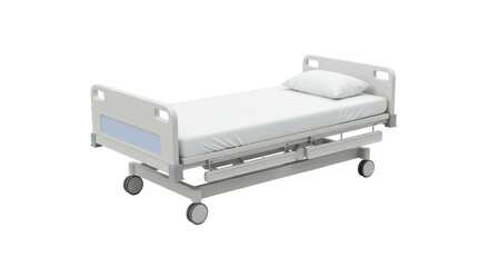 Isolated Modern Hospital Bed with Adjustable Features for Patient Care