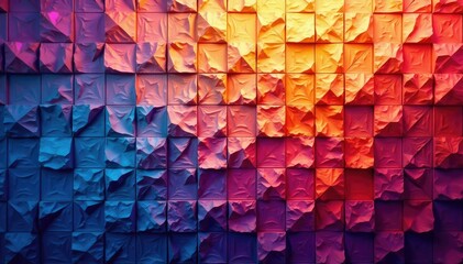 Geometric mosaic pattern with vibrant color gradients Seamless tiling for various applications , shape, repeat, gradient