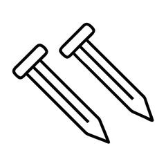 Two metal nails vector illustration for construction and carpentry projects icon art