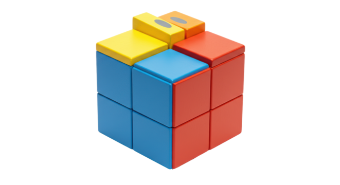 Isolated Puzzle Cube - Powered by Adobe