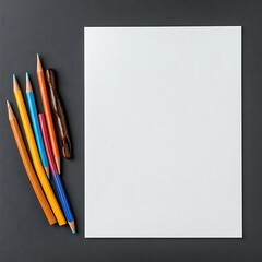 Colored Pencils Blank Paper