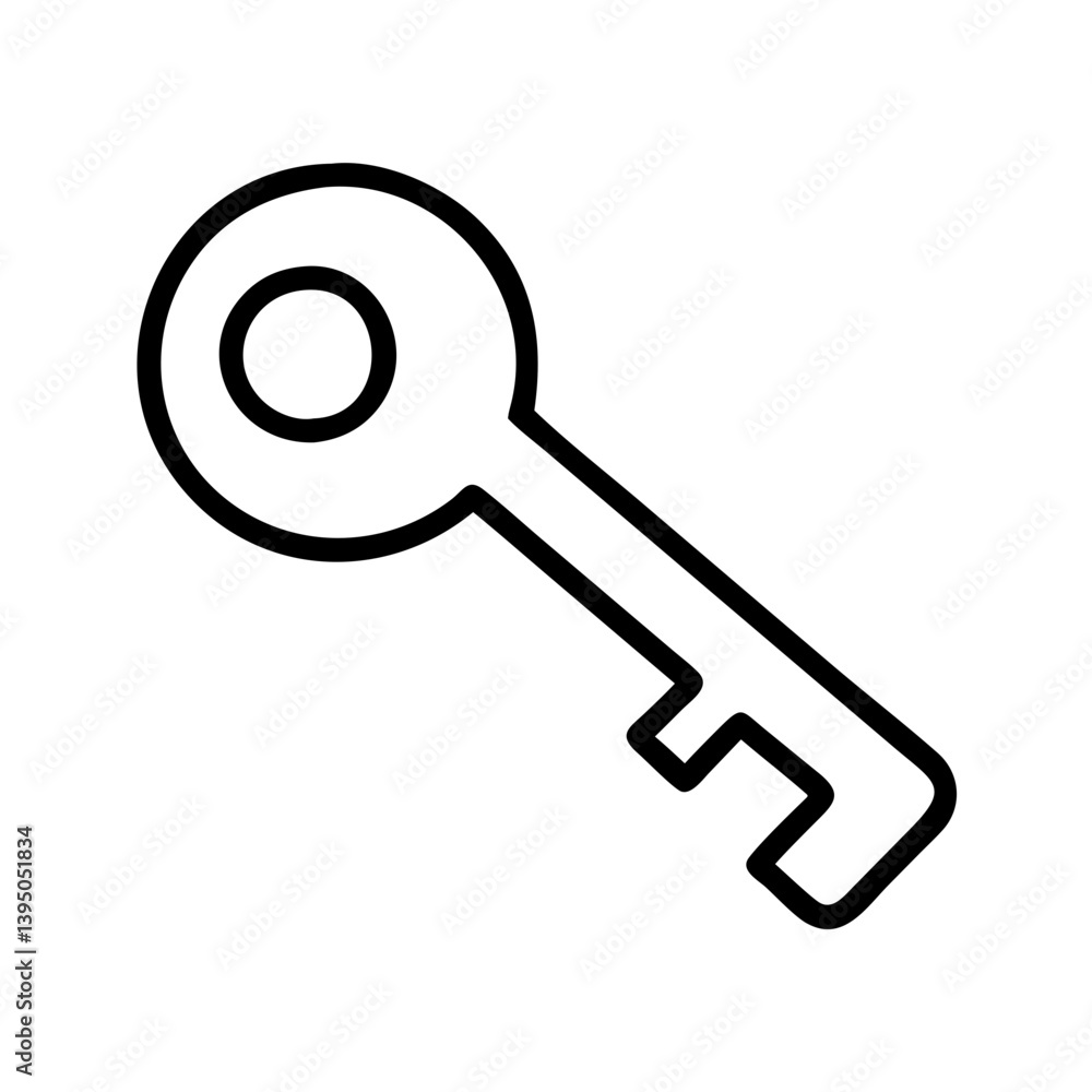 Aufkleber outline key icon vector illustration for security access and lock symbol design
