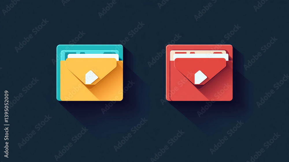 Poster colorful email inbox flat design vector illustration for ui ux design and web design and graphic des