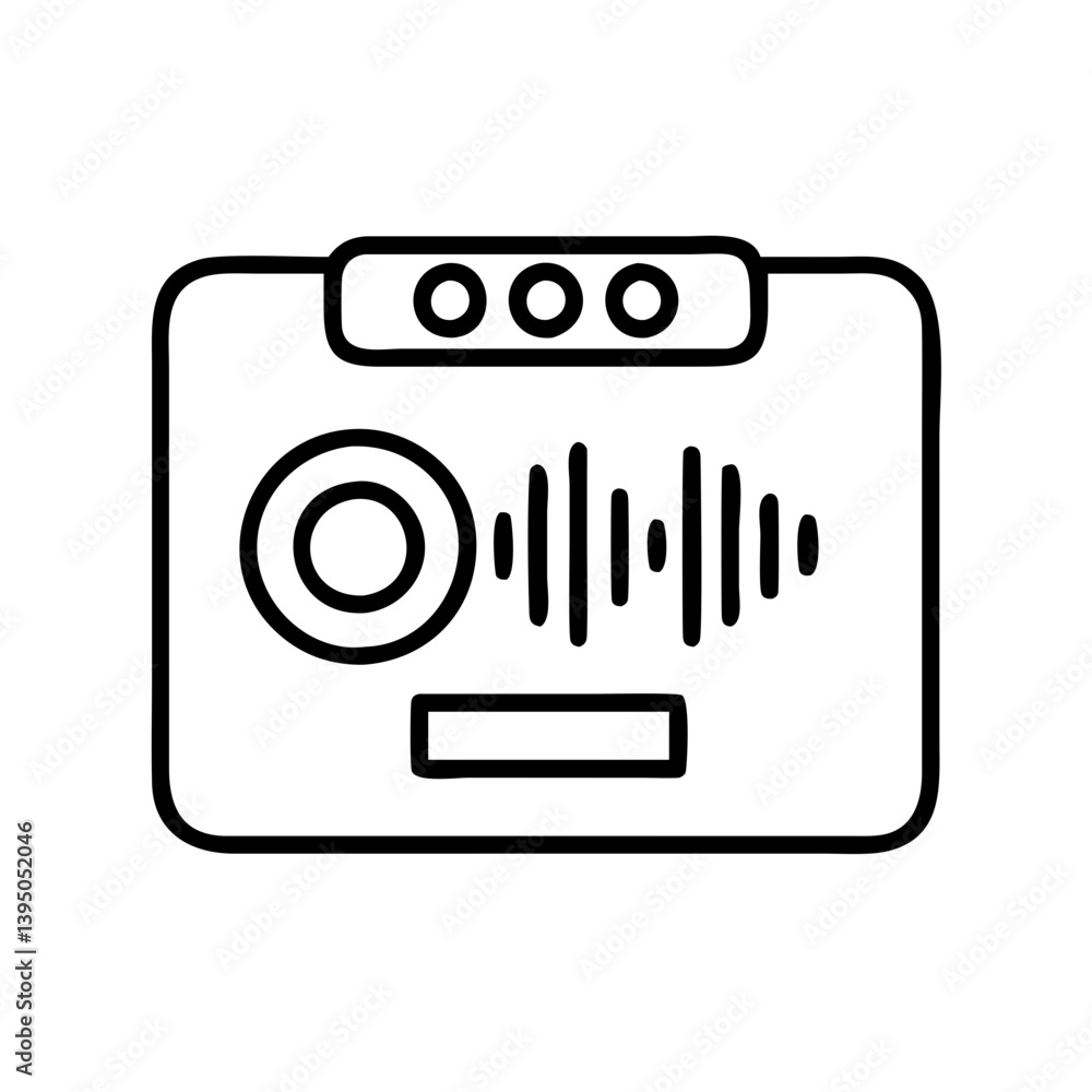 Poster waveform audio recorder sound wave visualizer app music frequency voice record tool