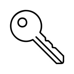 Outline house key vector illustration for security access and lock system design