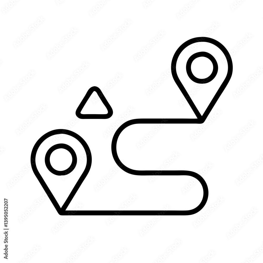 Poster route map direction gps navigation travel destination journey path location guide