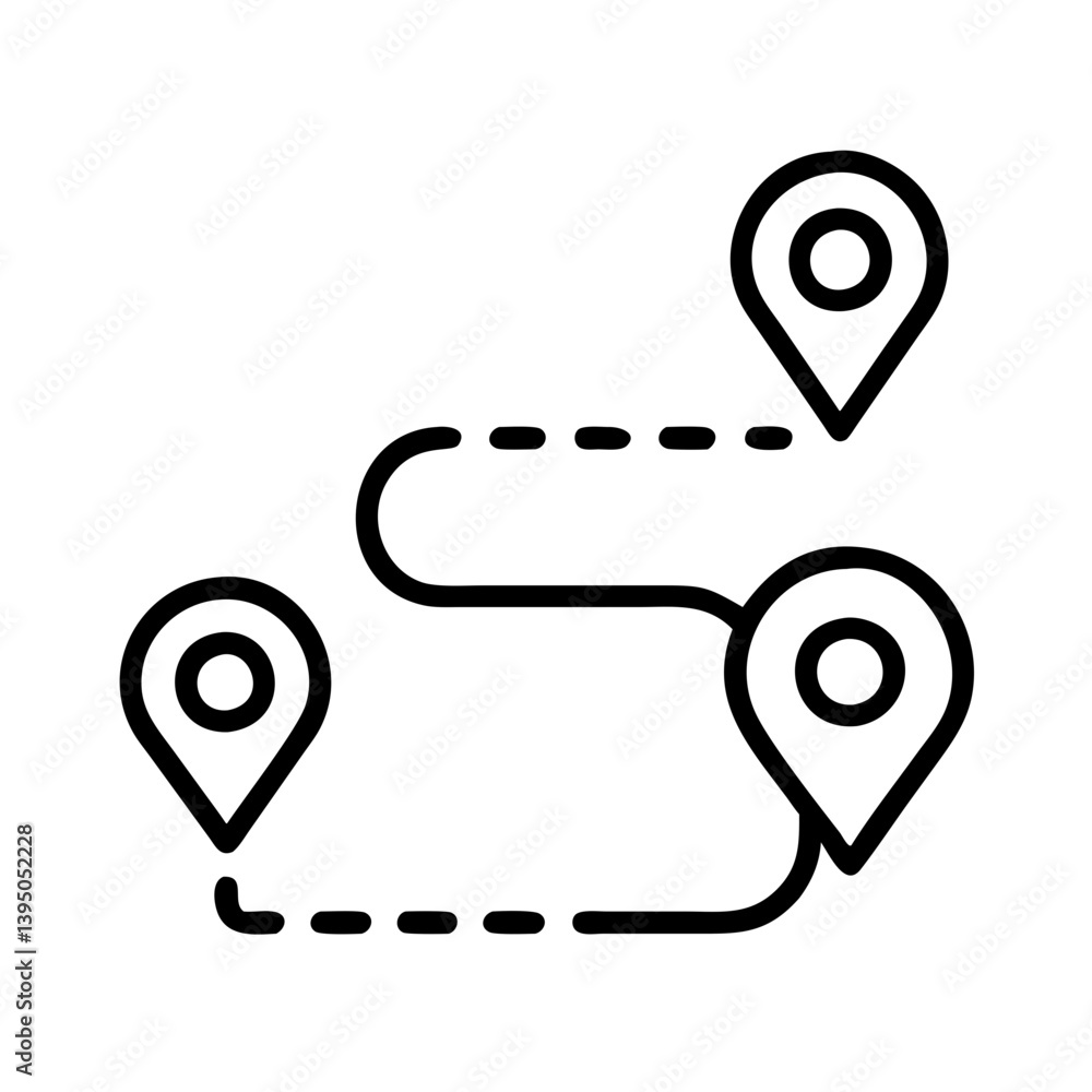 Aufkleber route planning gps navigation location tracking path direction destination guide