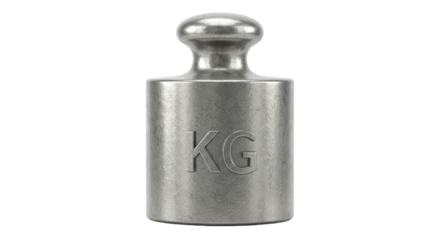 Isolated Kilogram Weight with KG Marking for Measurement