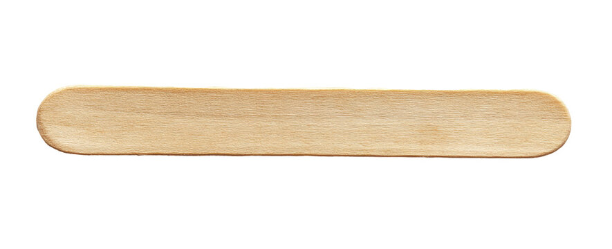 Light-colored wooden popsicle stick