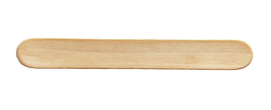 Light-colored wooden popsicle stick
