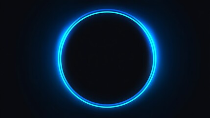 Shining blue neon ring border for modern overlays  
