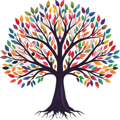 Naklejka premium “Tree Silhouettes: Nature’s Shadows in Minimalist Beauty”
