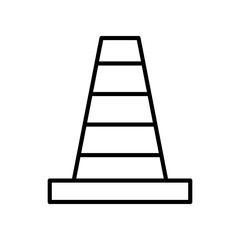 Black And White Icon of a Cone Structure in a Minimalist Style