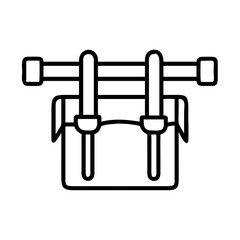 Backpacking gear icon vector illustration for outdoor adventure and travel design