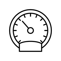 Black and White Speedometer Icon Representing Measurement and Performance