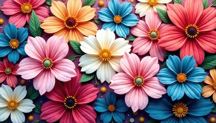 Fototapeta premium Intricate, flowing floral pattern; continuous, soft hues , plant, nature