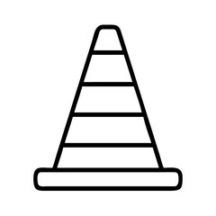 Traffic cone vector icon illustration for road construction and safety design
