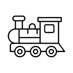 Outline drawing of a toy train engine vector illustration for kids and children