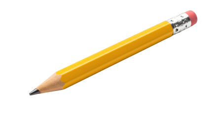 Isolated Yellow Pencil with Eraser