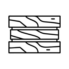Wood planks stacked lumber timber construction material wooden boards icon vector