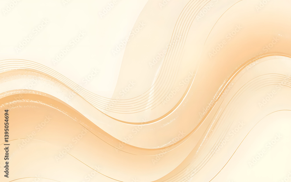 Poster fluid abstract: an elegant and seamless background of flowing lines and soft gradients in warm, invi