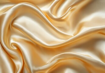 Fototapeta premium A smooth, golden satin cloth background and reflects light, creating soft folds and highlights.