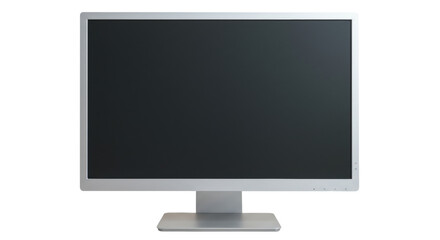 Isolated Blank Silver Computer Monitor