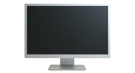 Isolated Blank Silver Computer Monitor