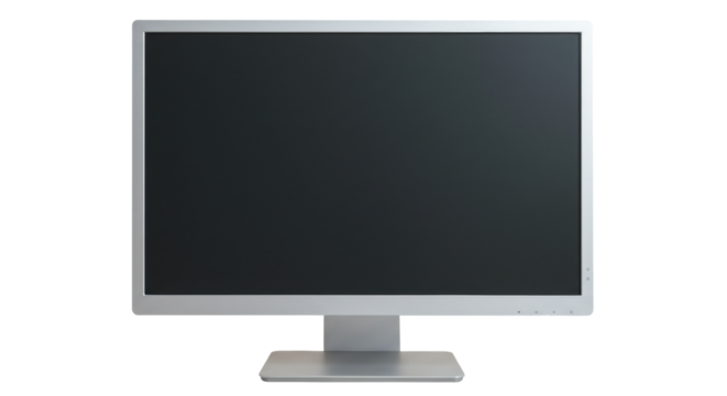 Isolated Blank Silver Computer Monitor