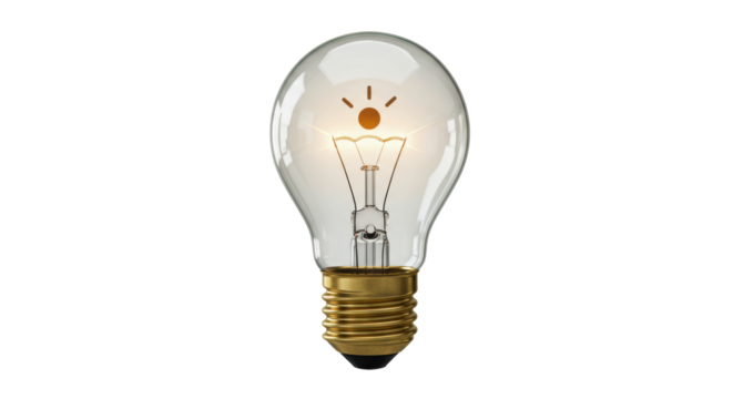 Isolated light bulb on white background