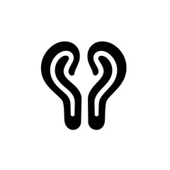 Obraz premium Earbuds icon in bold curved line style representing wireless audio, music listening, and sound technology