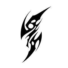 Spiked Abstract Tribal Logo Tattoo Design Symmetrical Black Ink Pattern with Organic Curves and Aggressive Style for Tattoo Inspiration and Graphic Art Projects