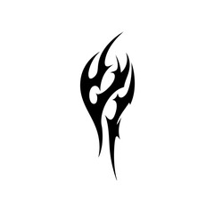 Flaming Tribal Tattoo Design Logo Dynamic Black Abstract Artwork Symbolizing Energy, Freedom, and Fierce Passion
