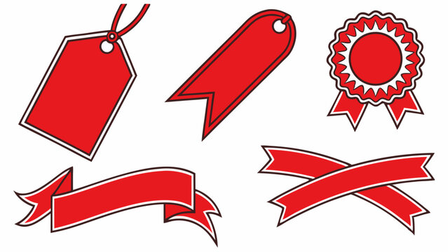 Red Ribbon, Tag, and Badge Illustrations Free Vector Graphics for Design Projects