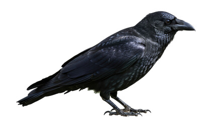 Isolated Black Crow Symbolizing Omen