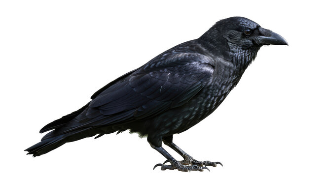 Isolated Black Crow Symbolizing Omen