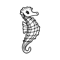 elegant seahorse line art clipart