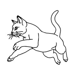 running cat line art design
