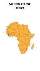 Sierra Leone Map is highlighted on the Africa with detailed state and region outlines.