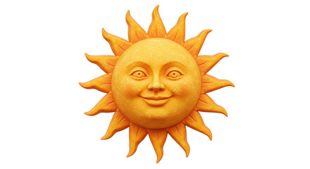 Isolated Smiling Sun Face for Summer or Positive Energy
