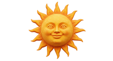 Isolated Smiling Sun Face for Summer or Positive Energy