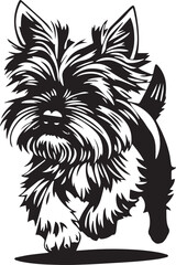 Yorkshire terrier dog. Hand drawn vector illustration	
