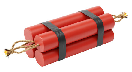 Isolated Dynamite Sticks with Detonator Cord
